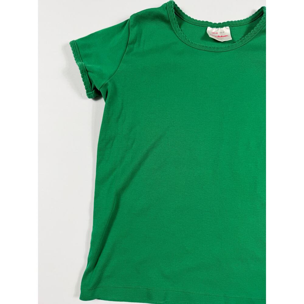 Hanna Andersson Girls T-Shirt Green Pima Cotton Size 10 - Picture 5 of 5